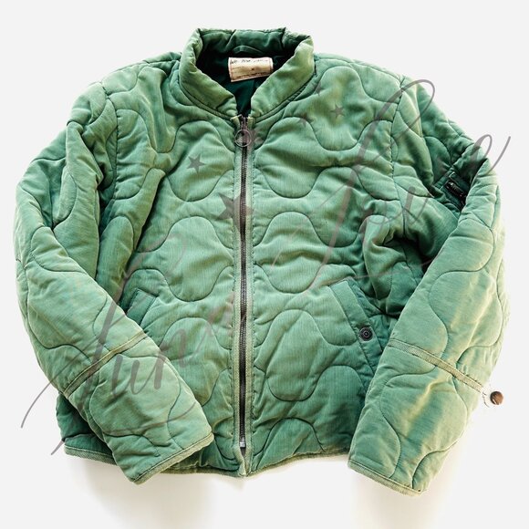 FREE PEOPLE We The Free Aura Liner Quilted Bomber Jacket In Green NWT - Picture 2 of 11